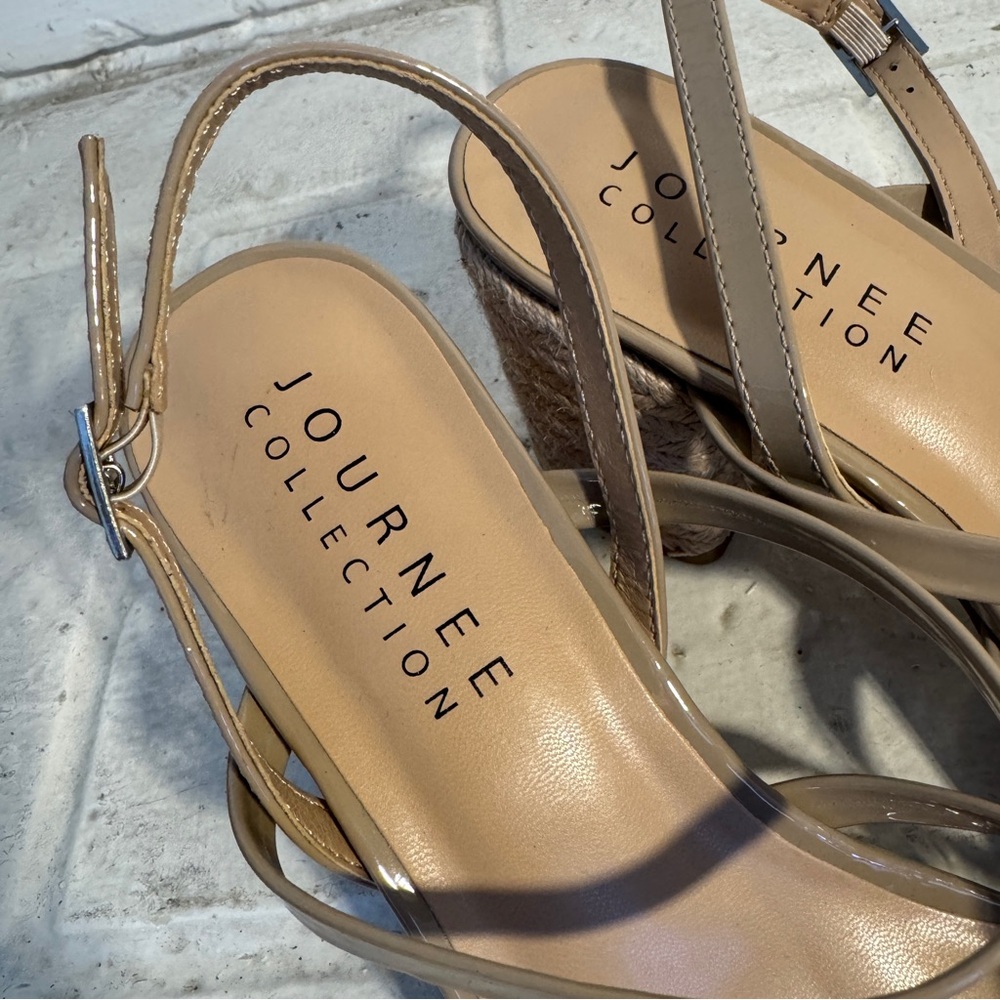 Journee Collection Olivina Jute Block Heel Slingback Sandal Women’s Size 8 - Picture 2 of 9
